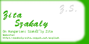 zita szakaly business card